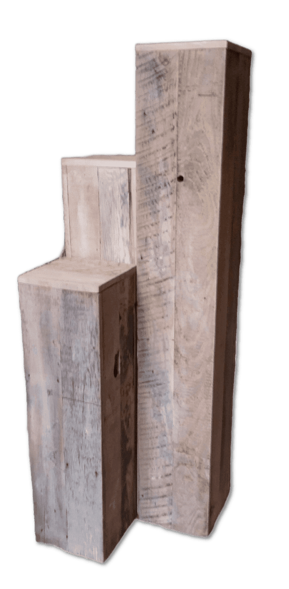 Reclaimed wood pedestal deals