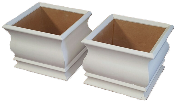SQUARE WOOD PLANTER BOXES - ELEGANT MEDIUM HIGH SQUARE-MDF - Floral Props and Design 
