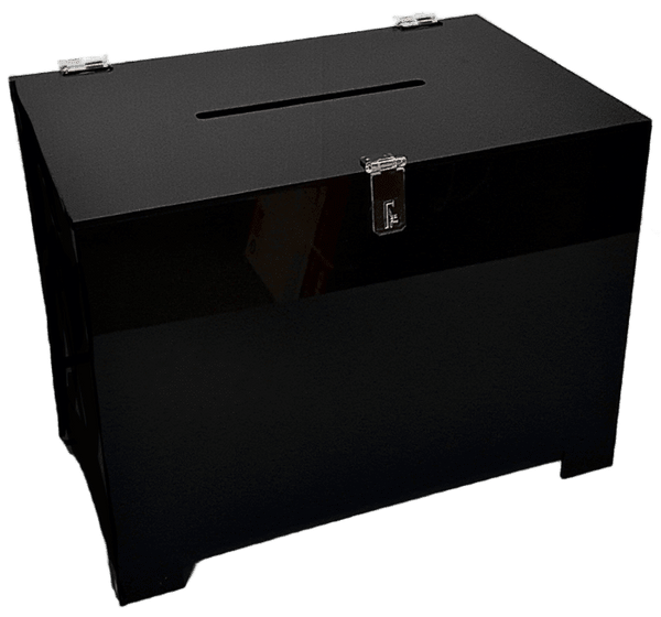 BLACK ACRYLIC CARDBOX - Floral Props and Design 