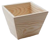 TAPERED WOOD PLANTER BOXES -SQUARE - BIRCH -MITERED - Floral Props and Design 